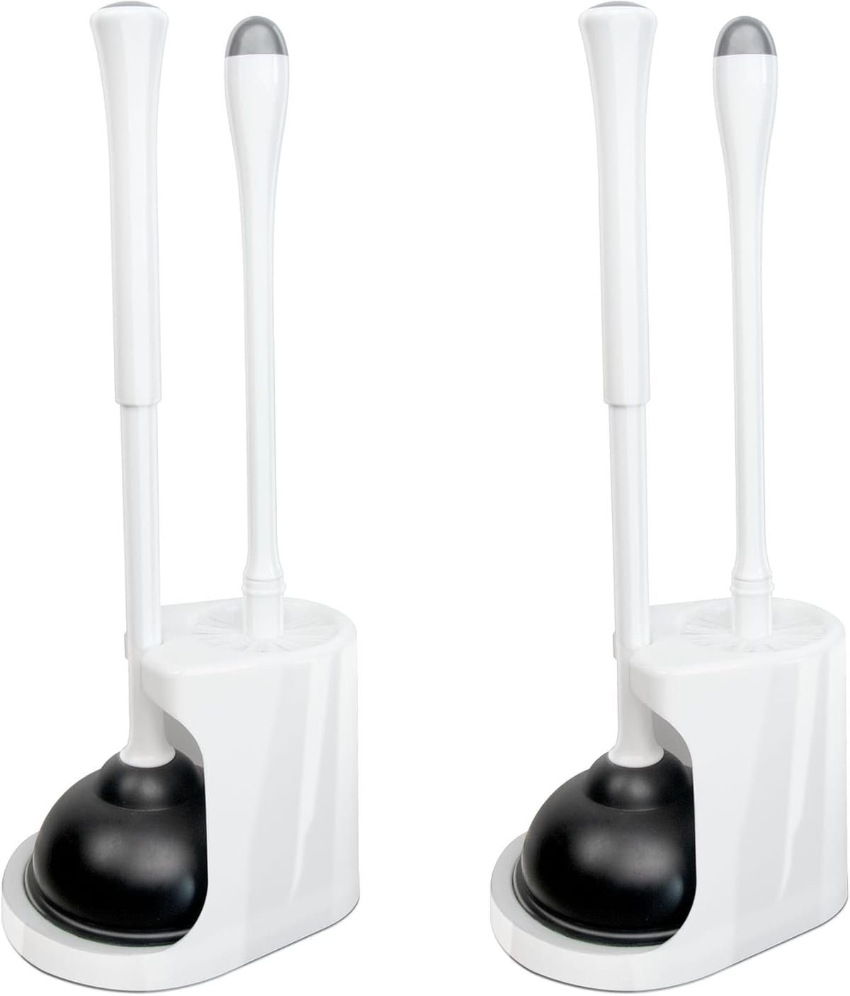 CELOX 2-Pack Toilet Cleaning Set: Toilet Brush + Plunger + Holder
