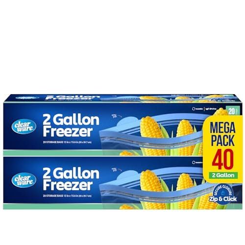 CLEARWARE 2-Gallon Freezer Storage Bags 40-Count